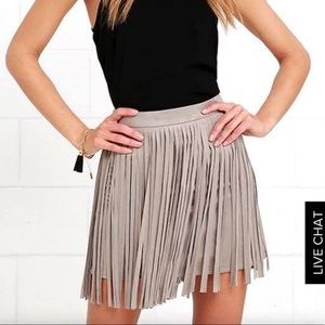 BB Dakota Suede Fringe Skirt